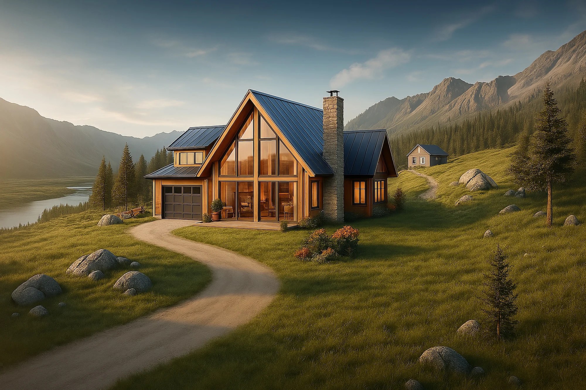 Off-grid home powered by solar panels and battery storage in North Idaho